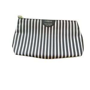 Kate Spade ♠️ Black and White Vertical Stripe Cosmetic Pouch